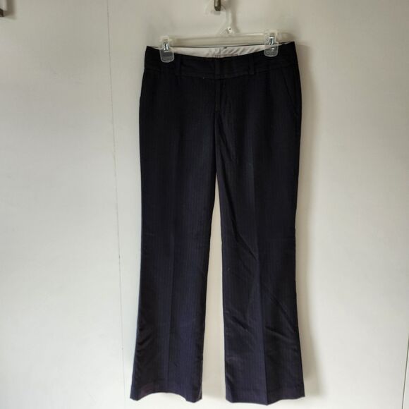 Banana Republic Pants - Banana Republic Martin Fit Womens Black Pin Stripe Dress Pants Size 2P Straight